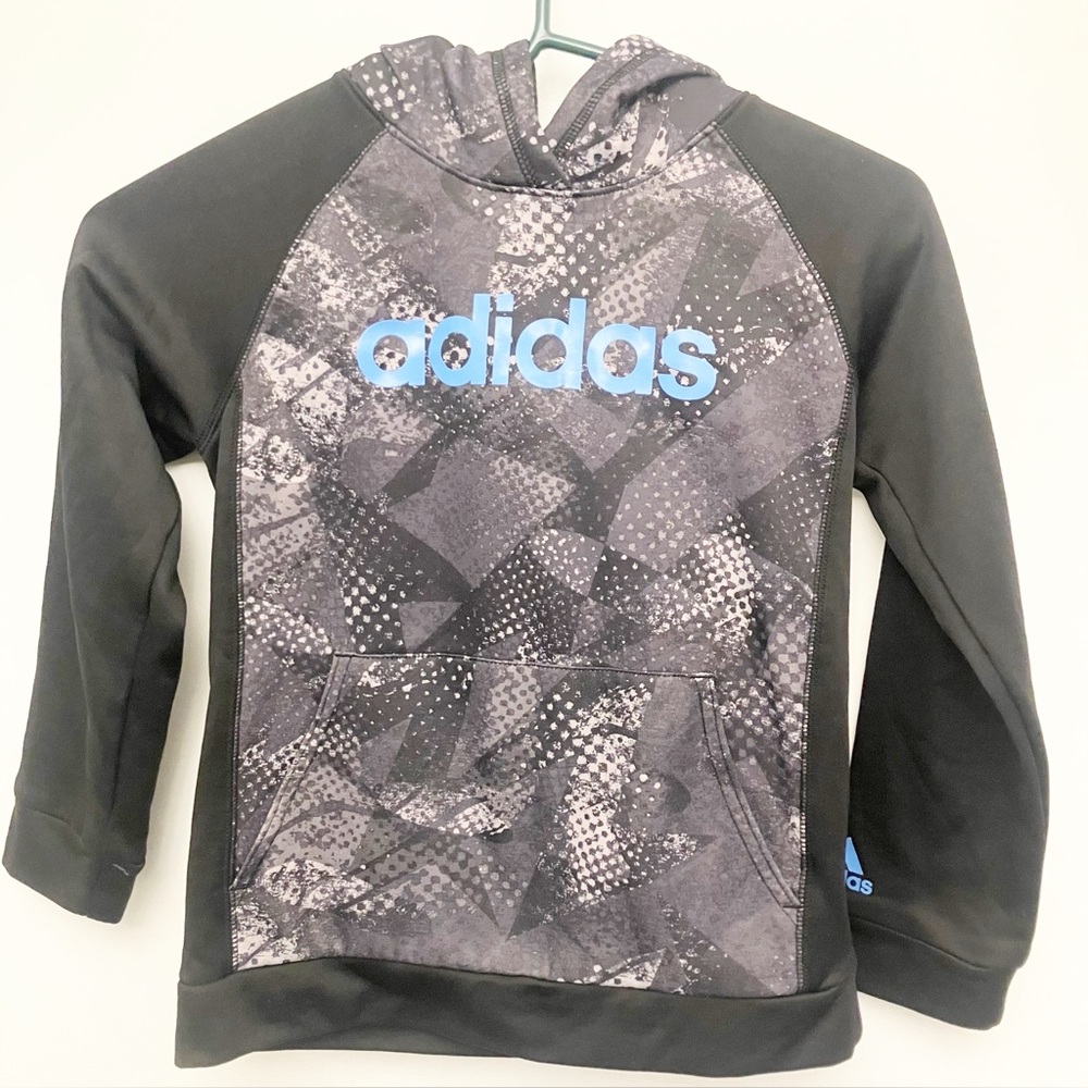Adidas Black and Blue sweatshirt 7y